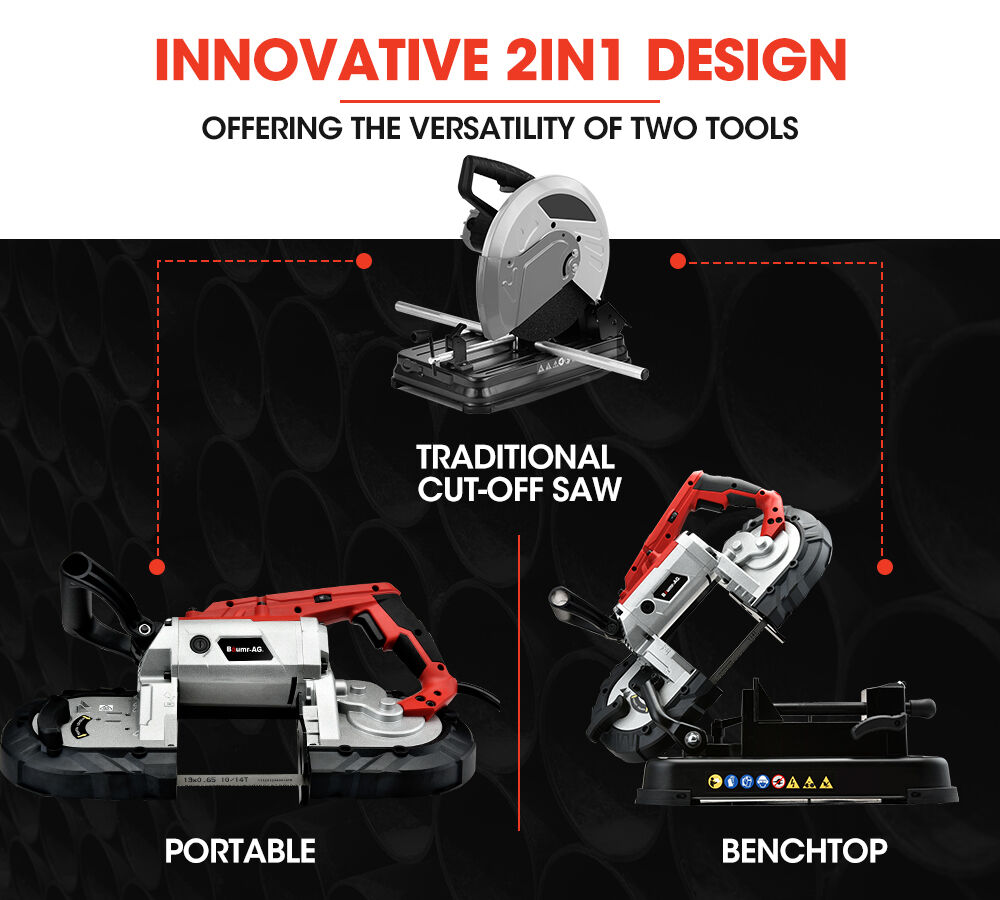 BAUMR-AG Portable Band Saw Cold Cut Metal Cut Off Bandsaw Steel Hand Drop Slicer Cutter Chop Price