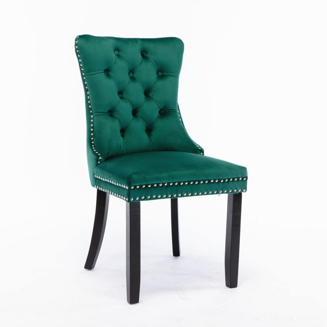 6x Velvet Dining Chairs- Green Price