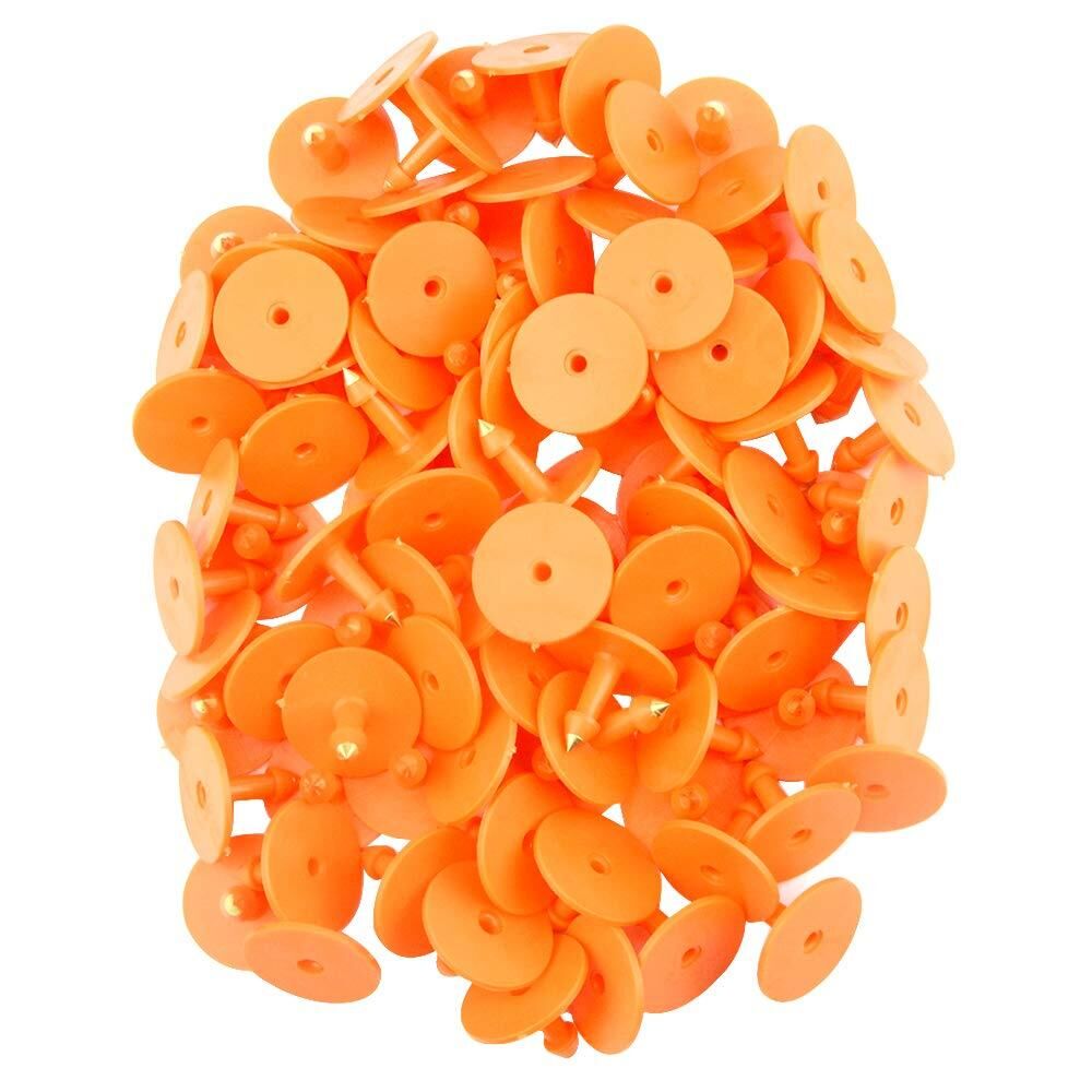 1-100 Cattle Number Ear Tag 6x7cm Set - Medium Orange Cow Sheep Livestock Label Price
