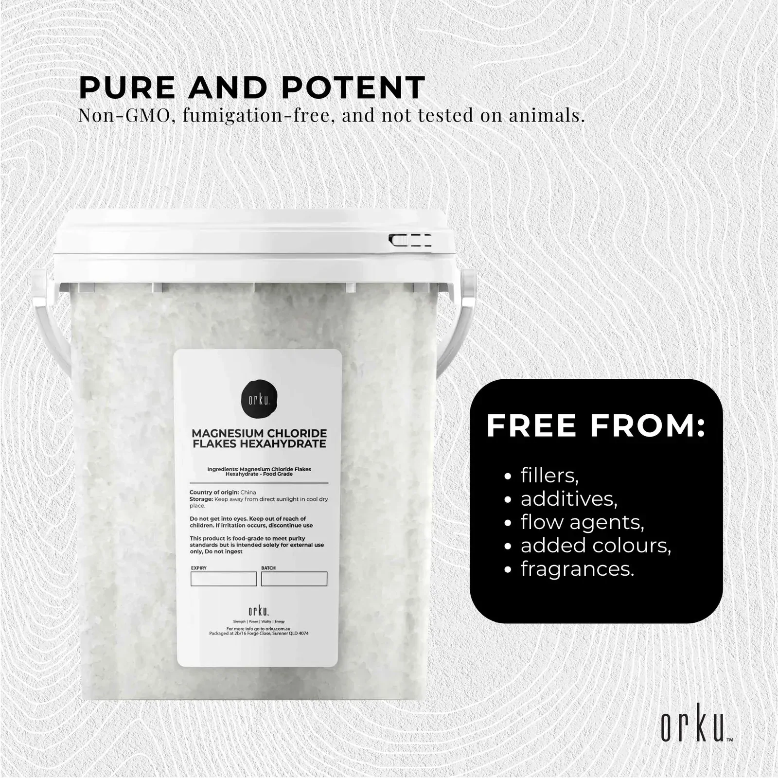 800g Magnesium Chloride Flakes Hexahydrate Tub - Organic USP Food Grade Salt Price