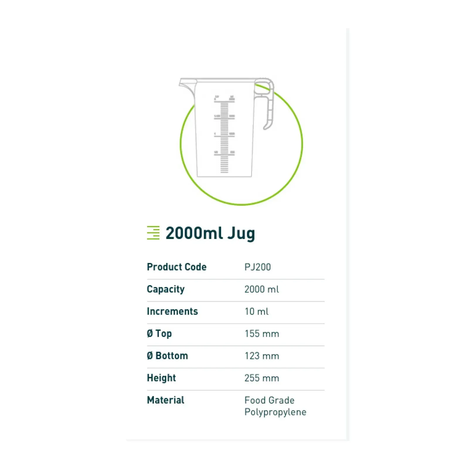 2L Measuring Jug Heavy Duty Clear Plastic Propylene Food Grade BPA 5 Pro-Jug Price
