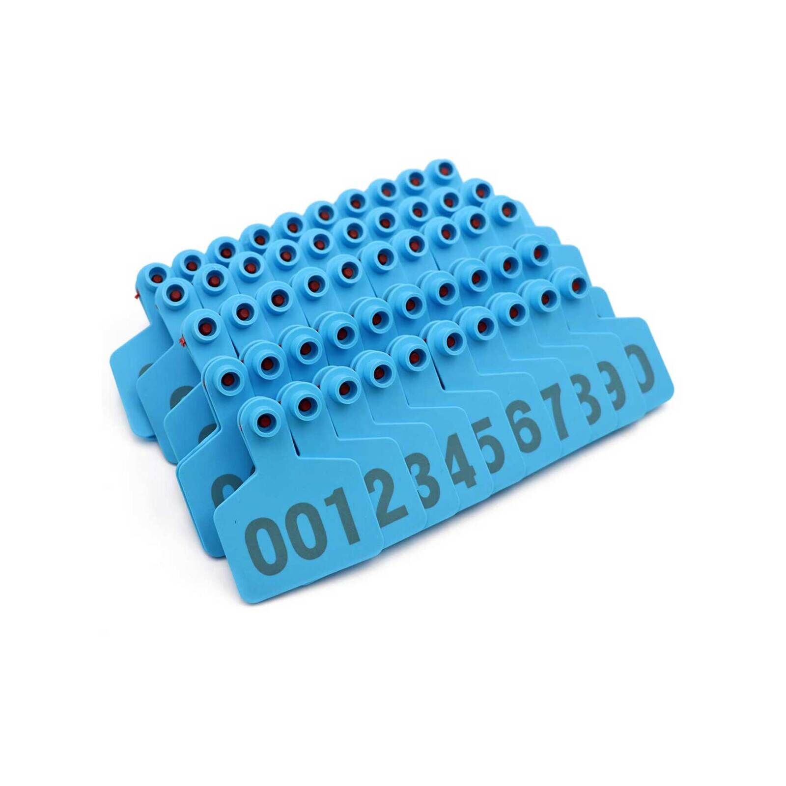 1-100 Cattle Number Ear Tags 5x4cm Set - Small Blue Pig Goat Livestock Label Price