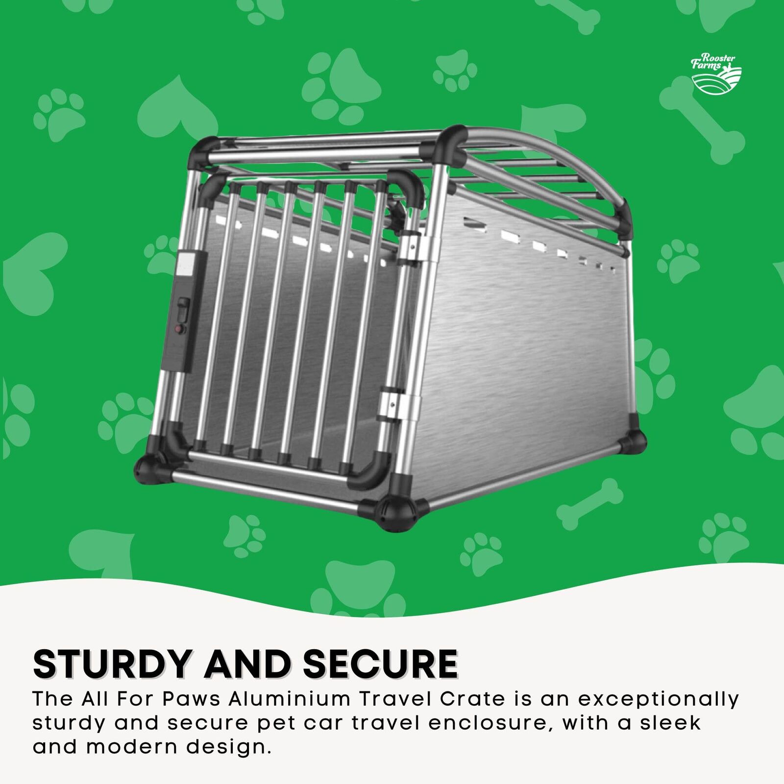 Aluminium Dog Travel Crate 63x68x88cm - Large Pet Car Transport Cage Kennel Box Price