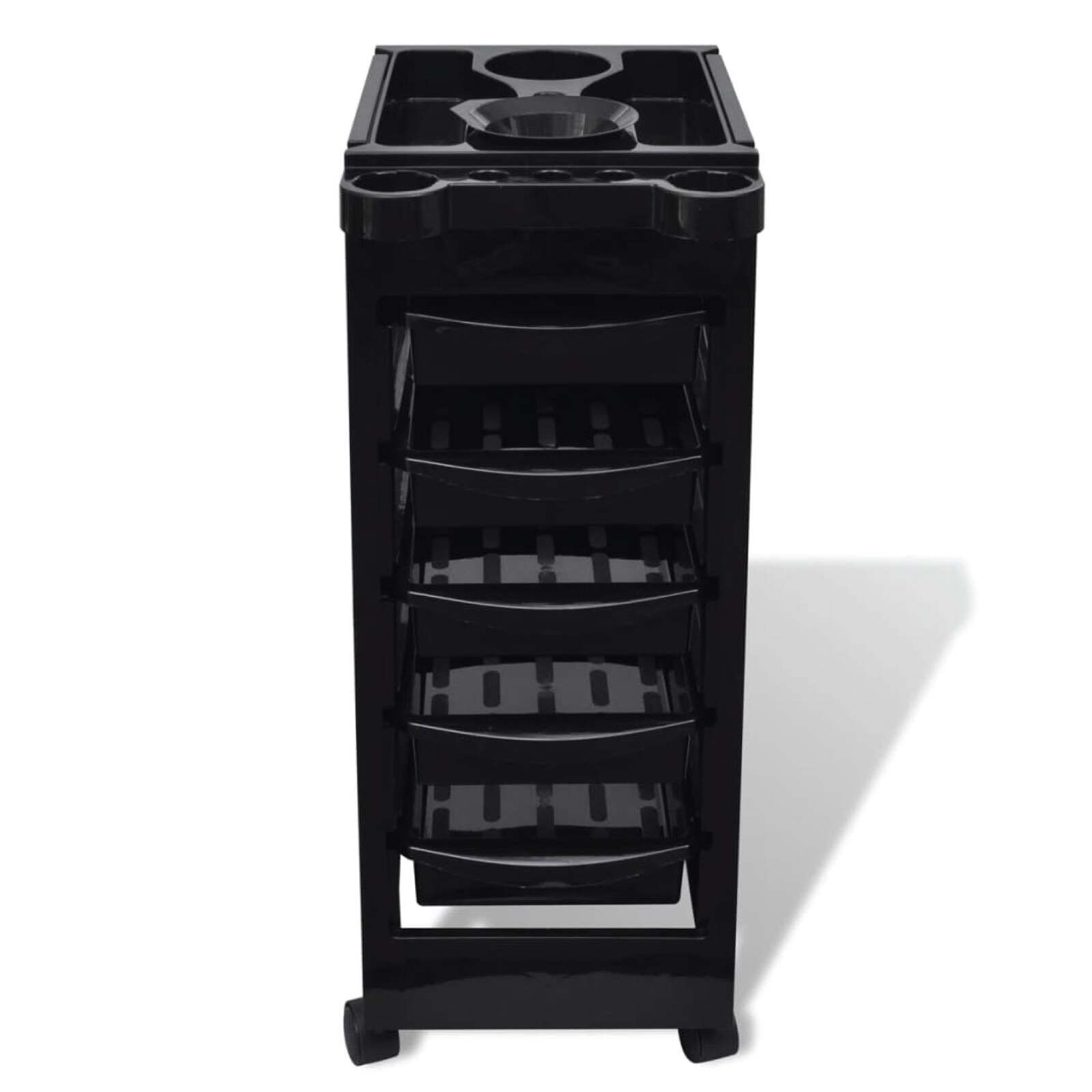 6 Tier Hairdressing Trolley Black 82x49x32cm Salon Hair Colouring Rolling Cart Price