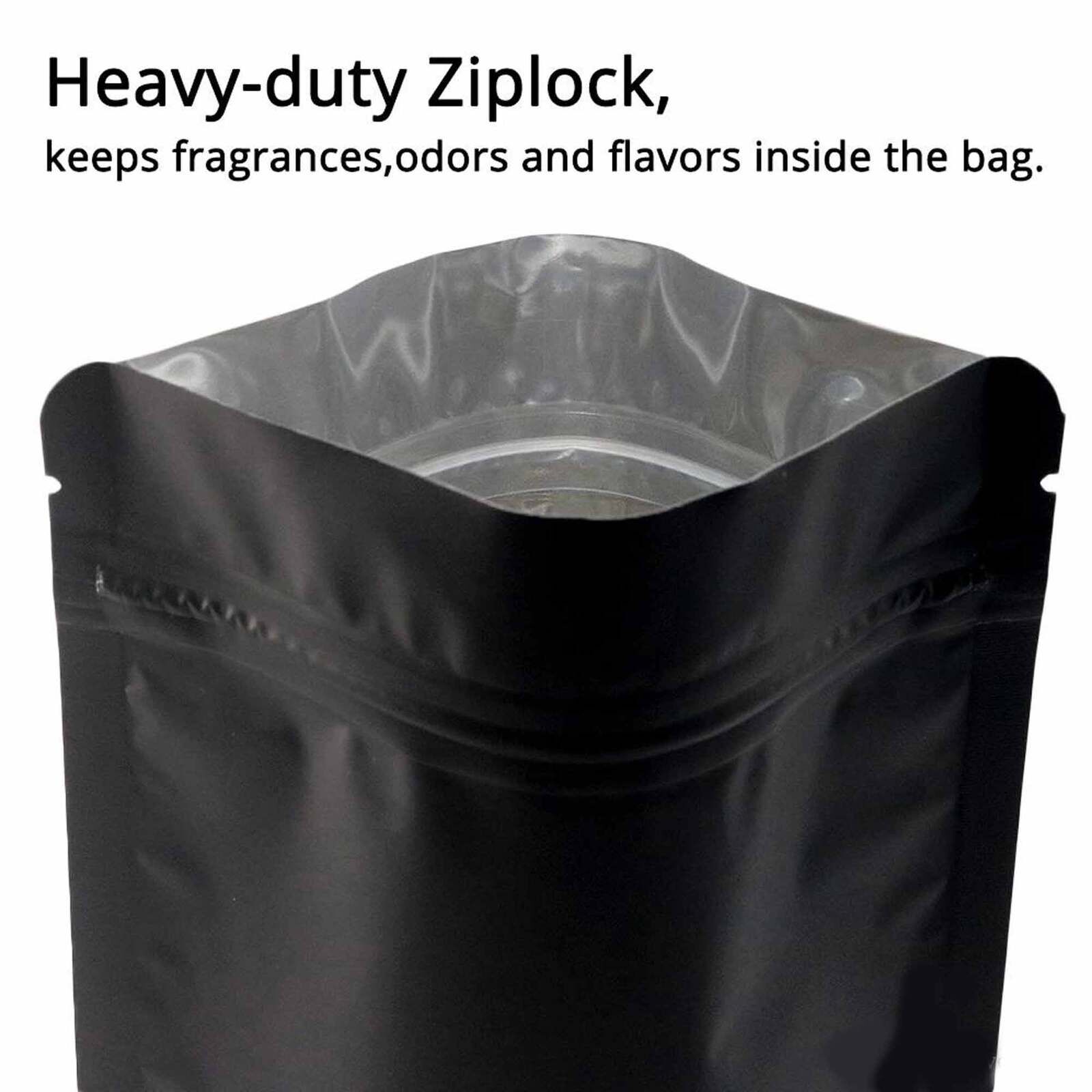 100 Resealable Mylar Stand Up Bags 28.5x19cm - Black Food Packaging Zip Pouch Price