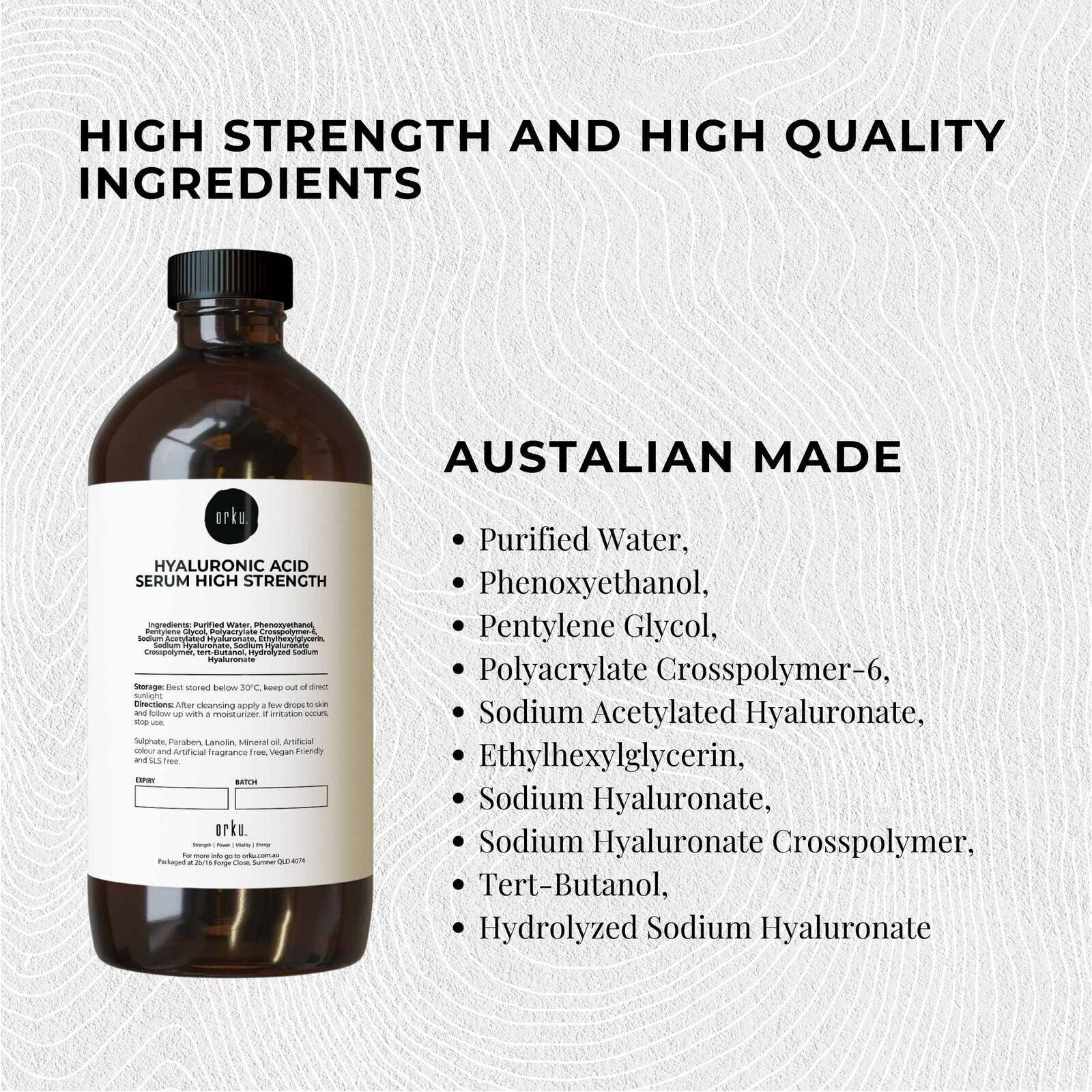 500ml Hyaluronic Acid Serum - High Strength Bulk Cosmetic Face Skin Care Price