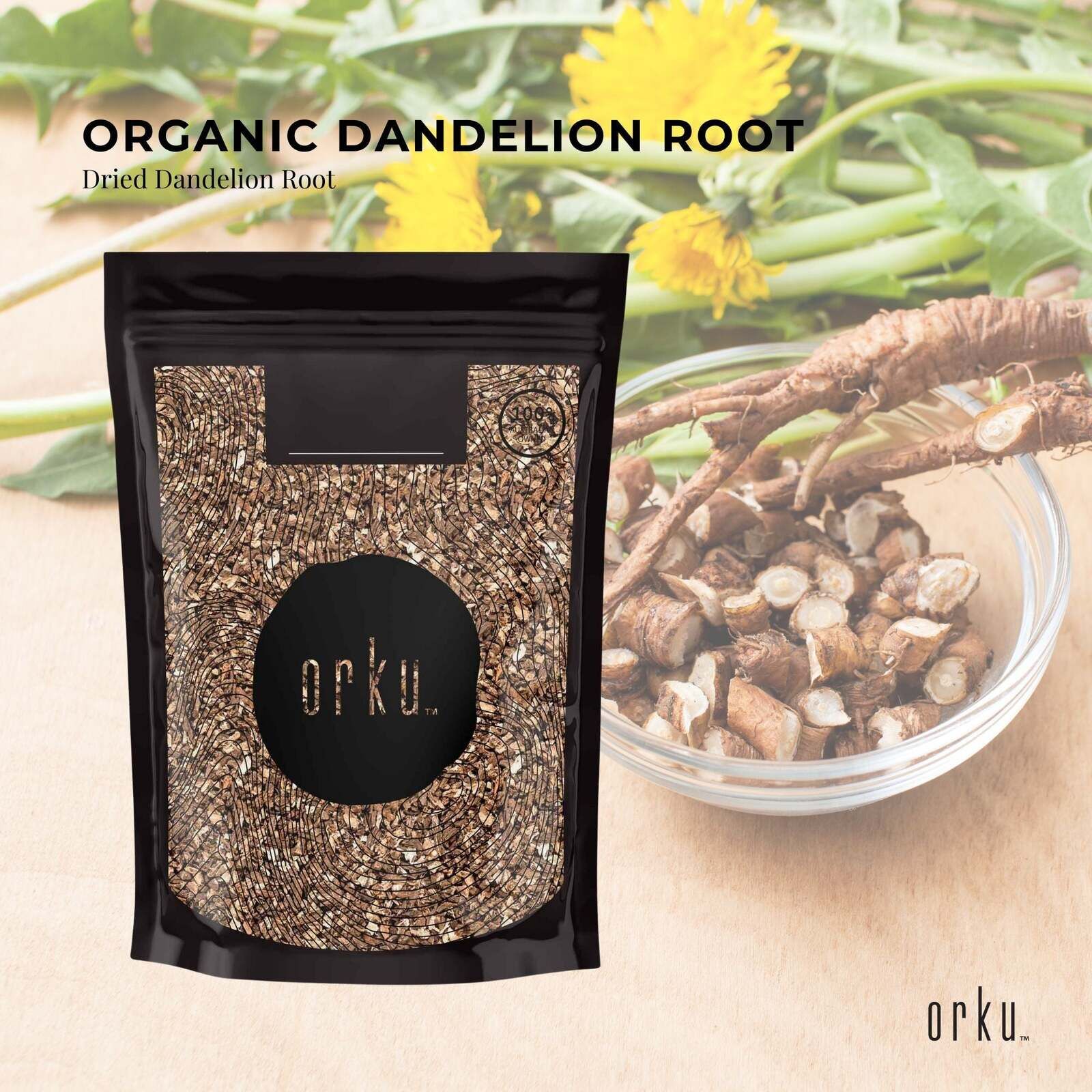 100g Organic Dandelion Root - Dried Raw Herbal Tea Supplement Price