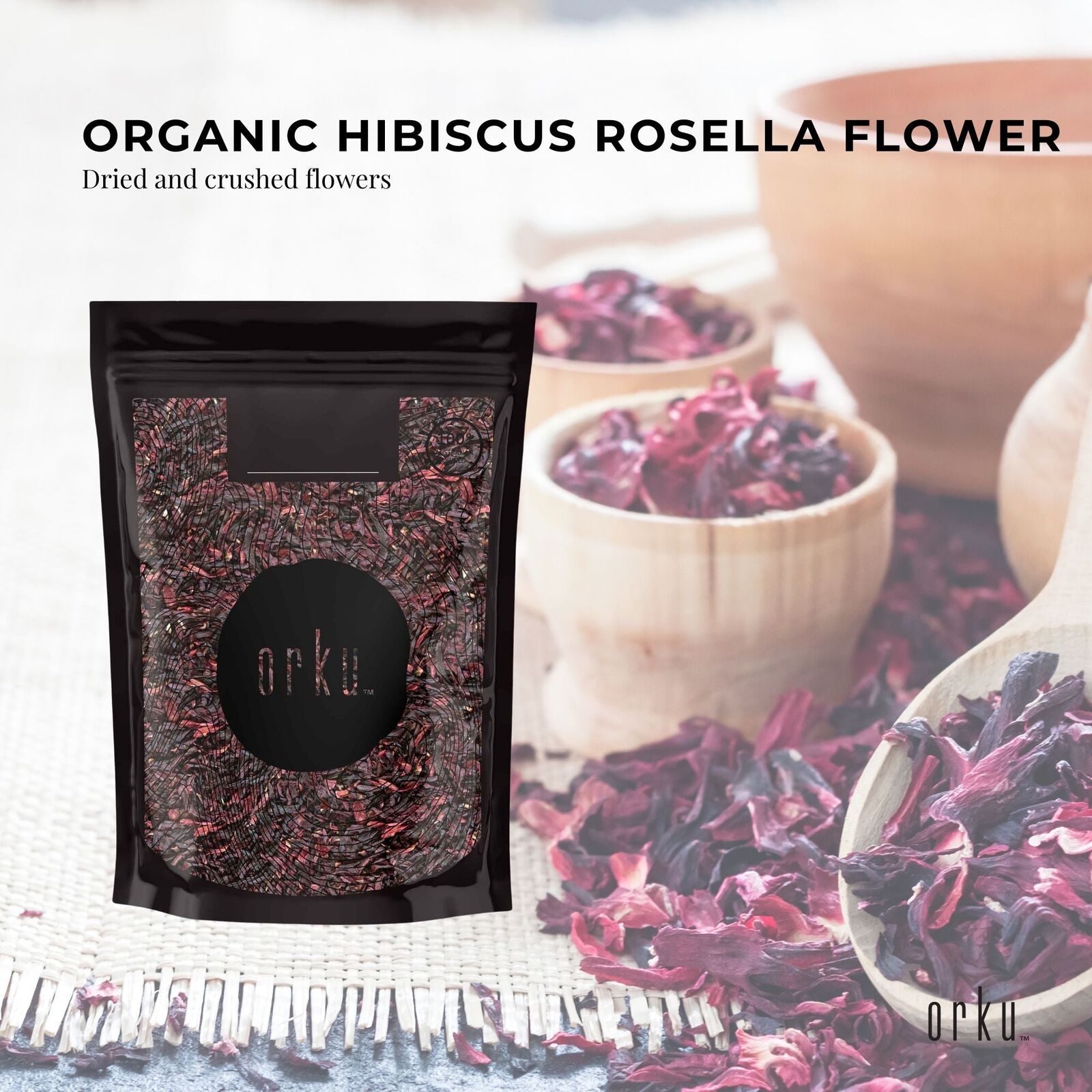 25g Organic Hibiscus Rosella Flower Crushed - Dried Herbal Tea Supplement Price