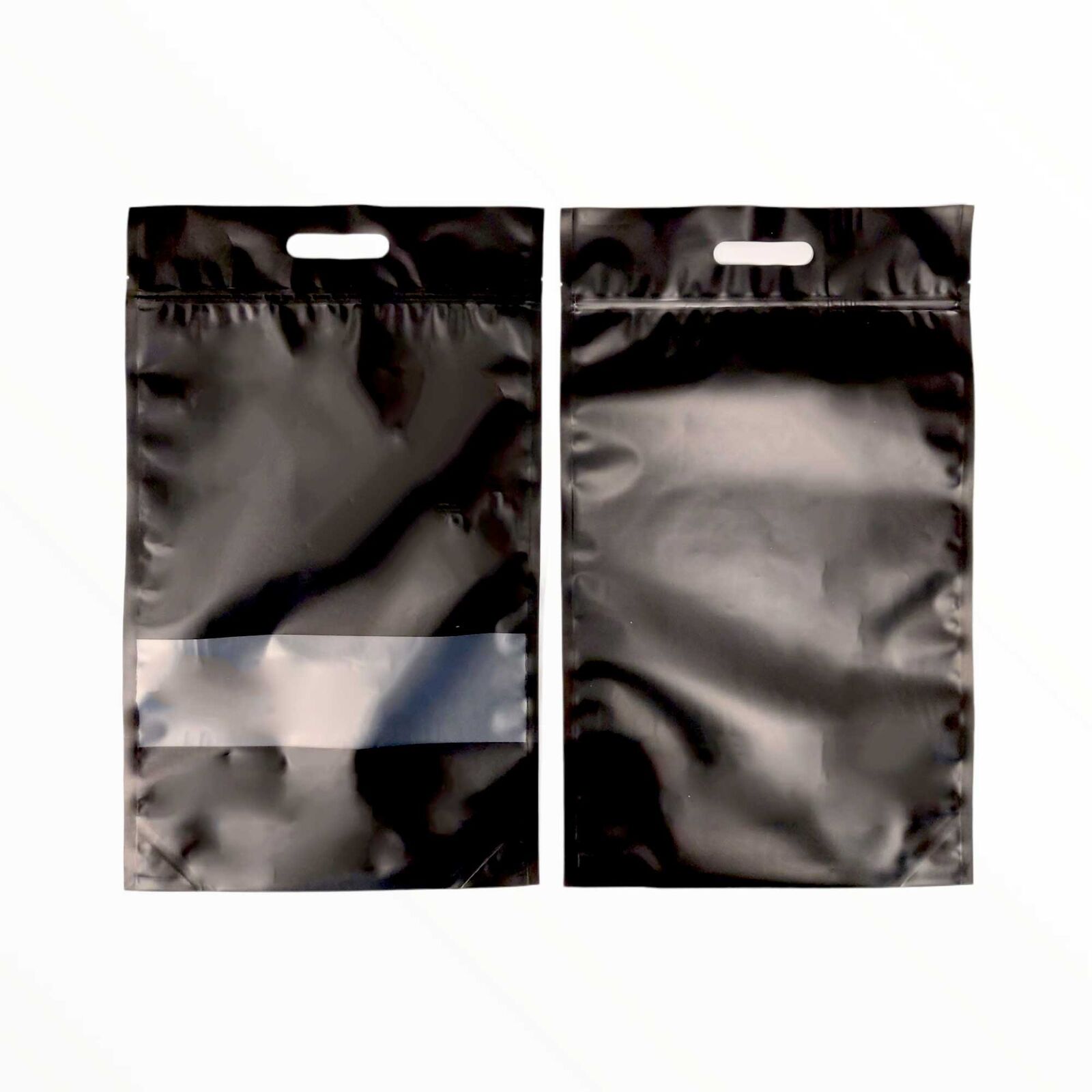 100 Resealable Black Stand Up Bags 44x29.5cm - Food Packaging Zip Handle Pouch Price