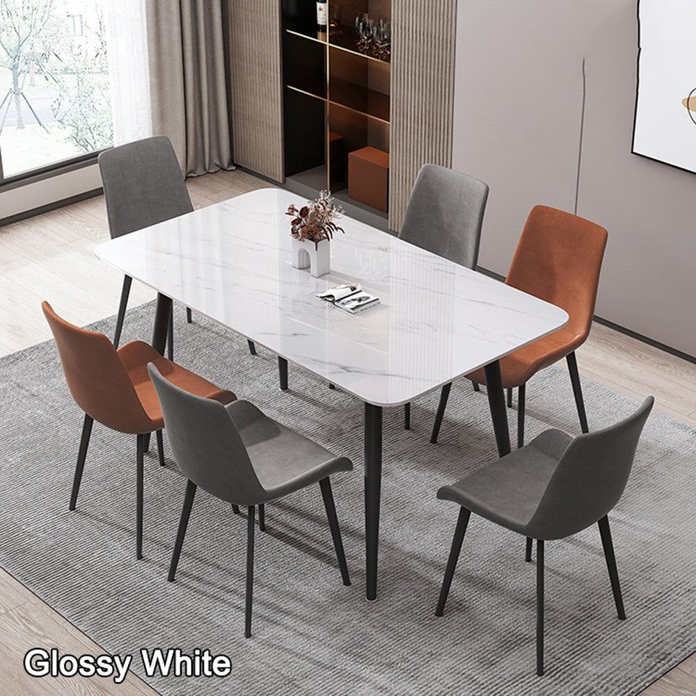 Minimal List Dining Chairs PU Retro Chair Cafe Kitchen Modern Metal Legs x 2 Grey Price