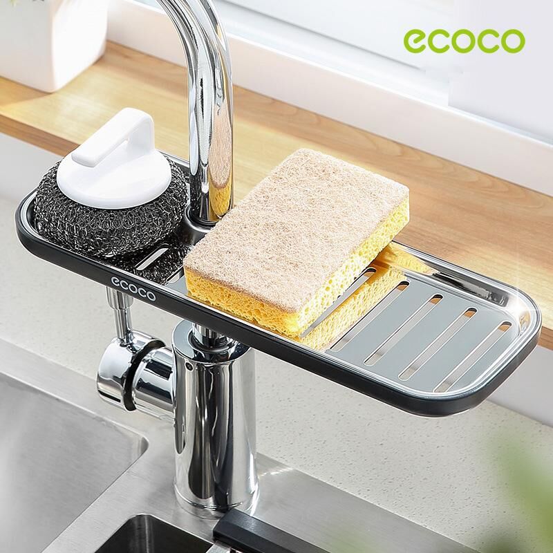 Ecoco Kitchen Drain Holder Sponge Sink Storage Rack Basket Organizer Shelf Bathroom AU Price