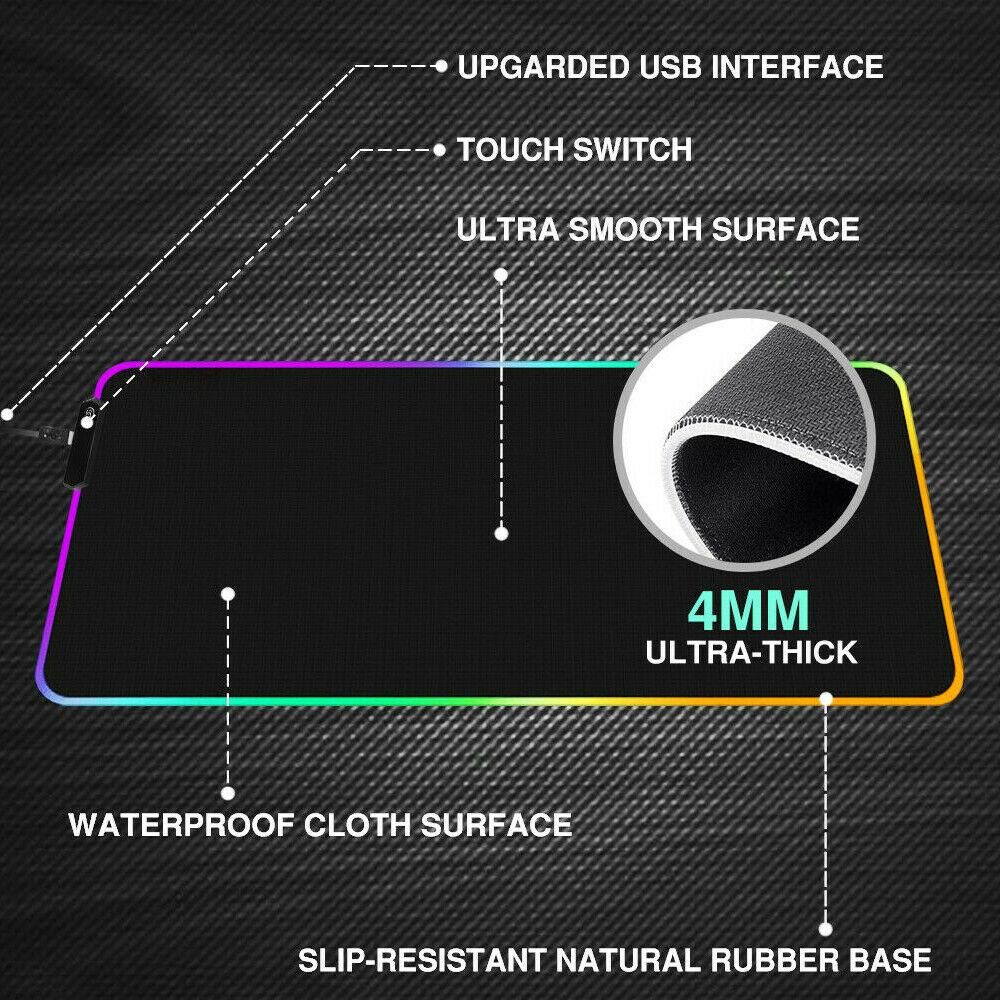 LED Gaming Mouse Pad Large RGB Extended Mousepad Keyboard Desk Anti-slip Mat Price