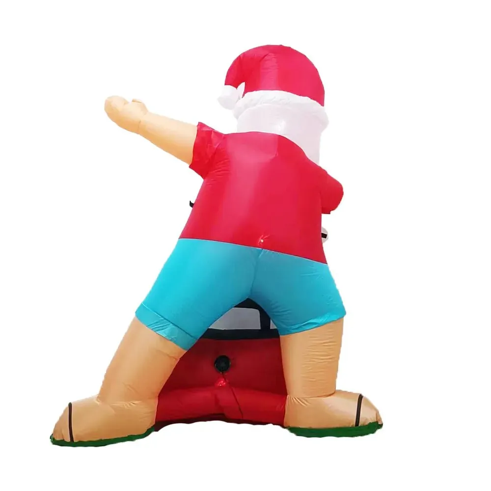 Radiant Christmas Lights Radio Xmas Inflatable Santa Beach Post 1.8m Height with Music Price
