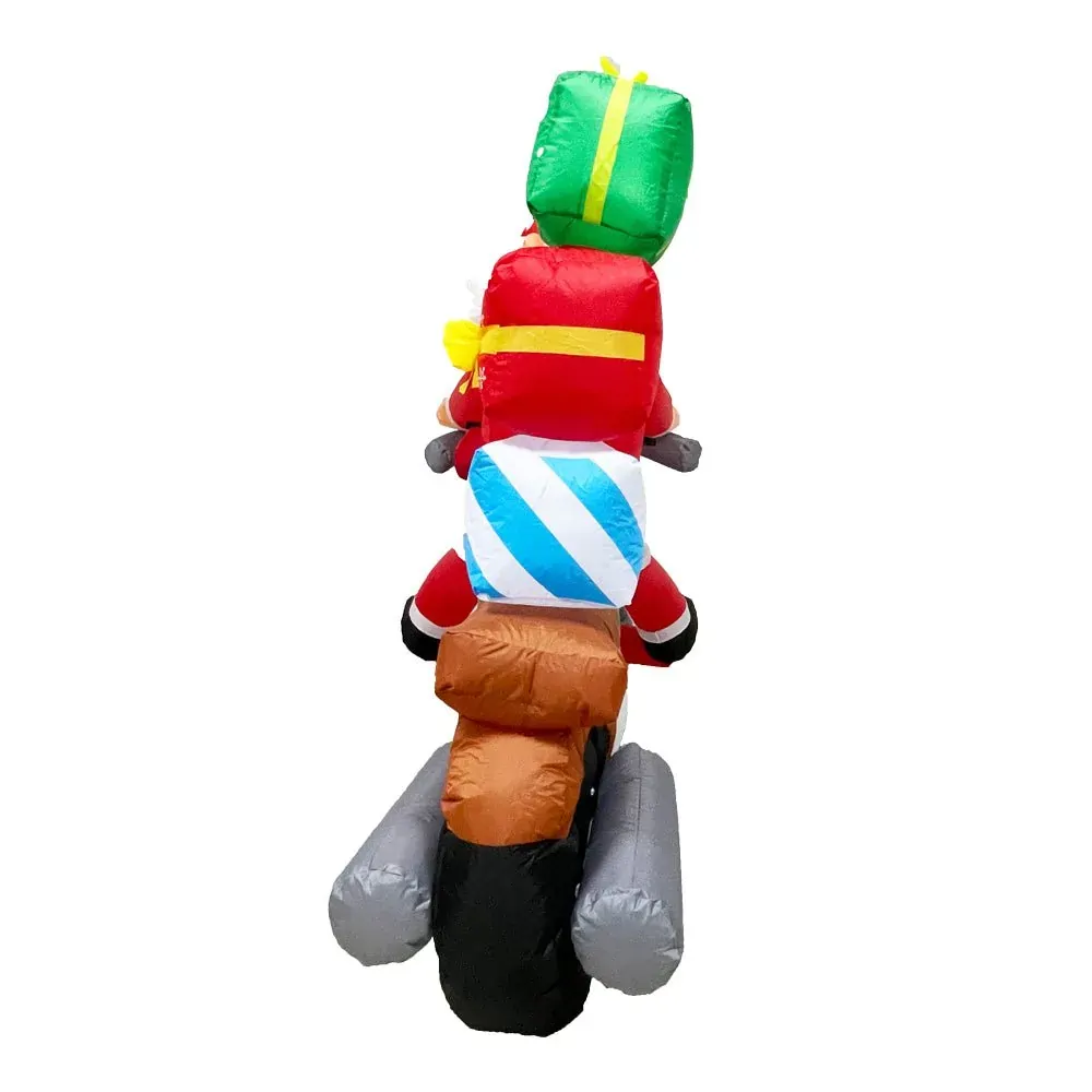 Radiant Christmas Lights Elk Motorcycle Gift Xmas Inflatable Santa 2.1m Long Price