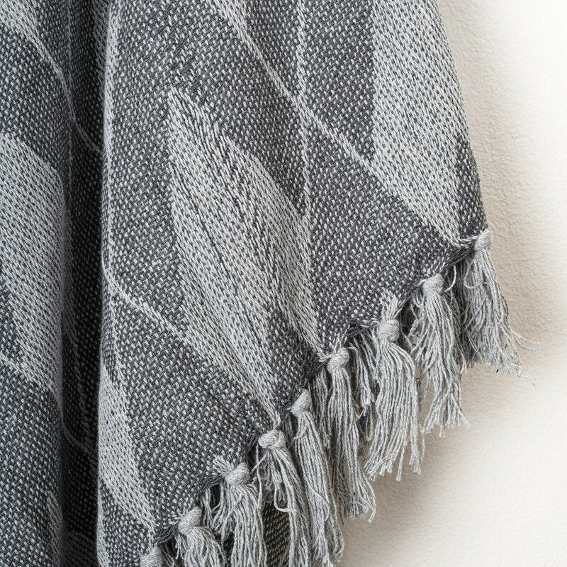 Soft Cotton Handloom Bed & Sofa Throw Blanket Plaid Pattern Grey Price