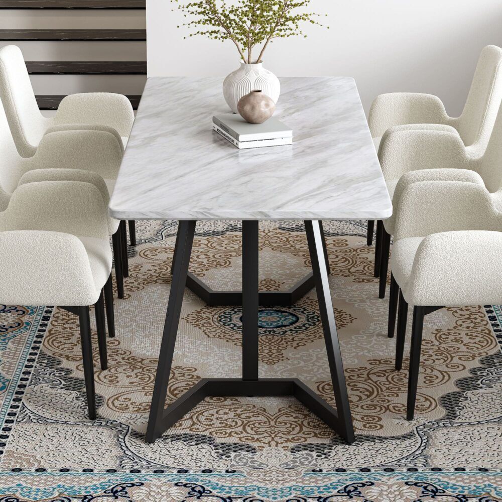 Rectangular Marble-Effect Table Price