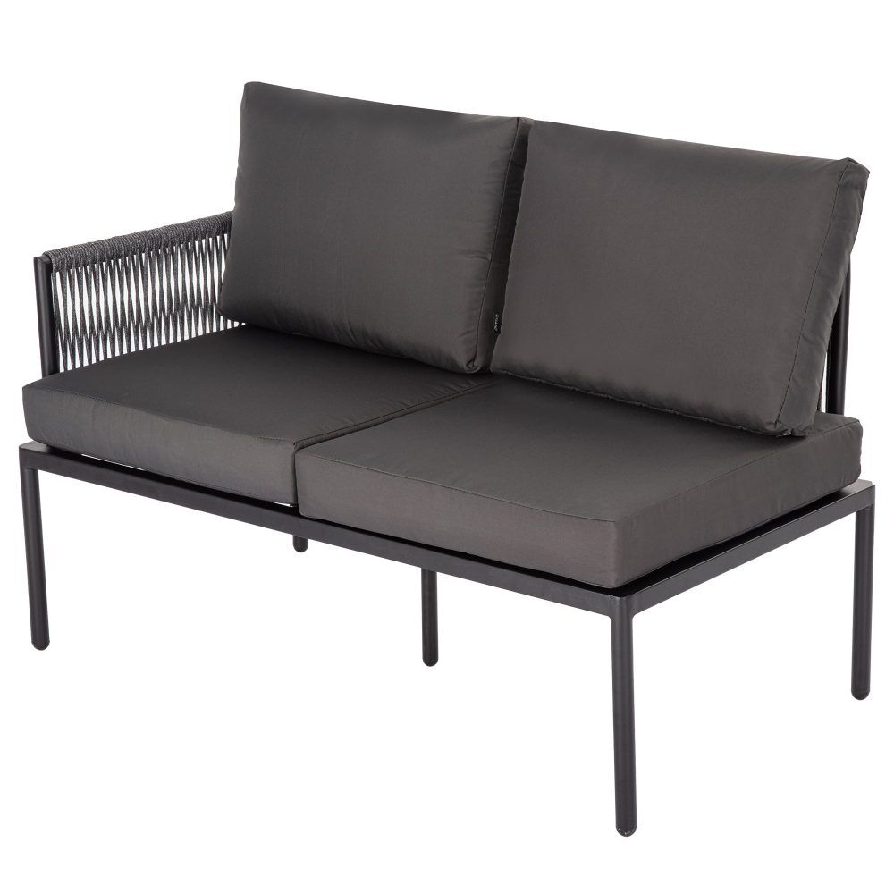 Eden 4-Seater Outdoor Lounge Set with Coffee Table in Black-Stylish Textile and Rope Design Price