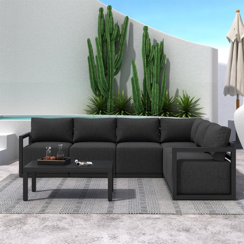 Contemporary All-Weather Lounge Set White Price