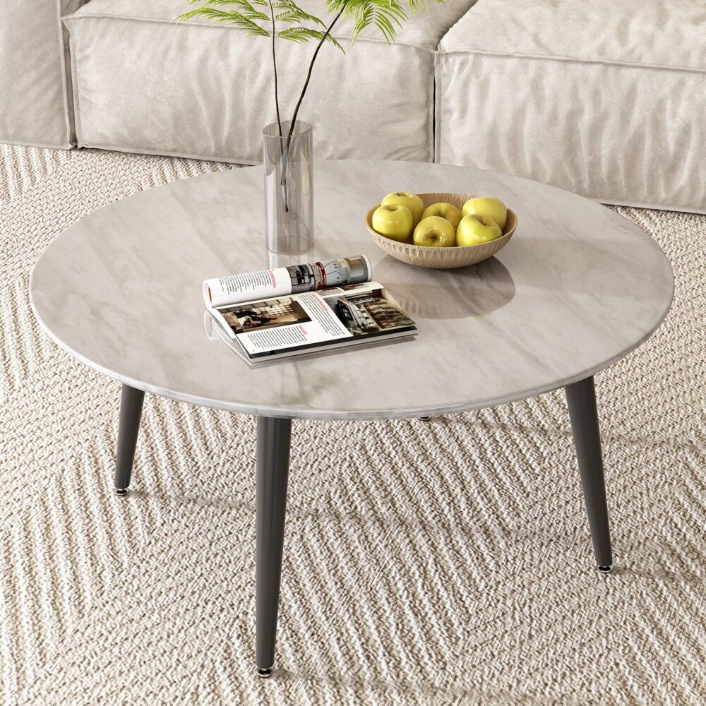 Minimalist Marble Effect Round Coffee Table Price