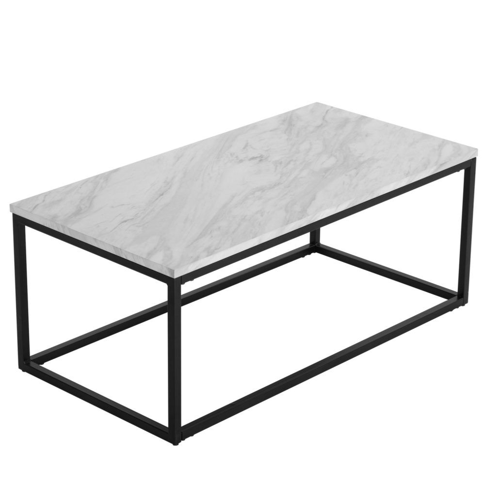 Industrial Style Marble Effect Rectangular Coffee Table Price