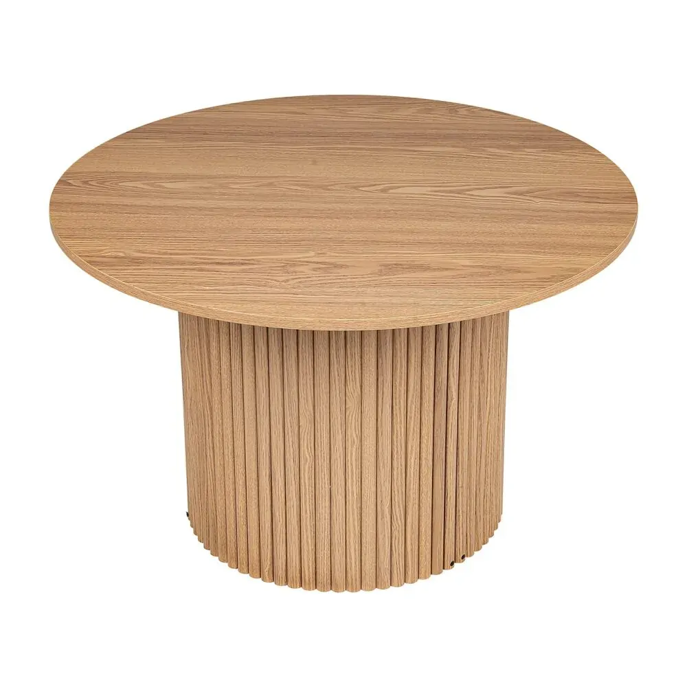 Luxe Ribbed Round Coffee Table Wooden Price