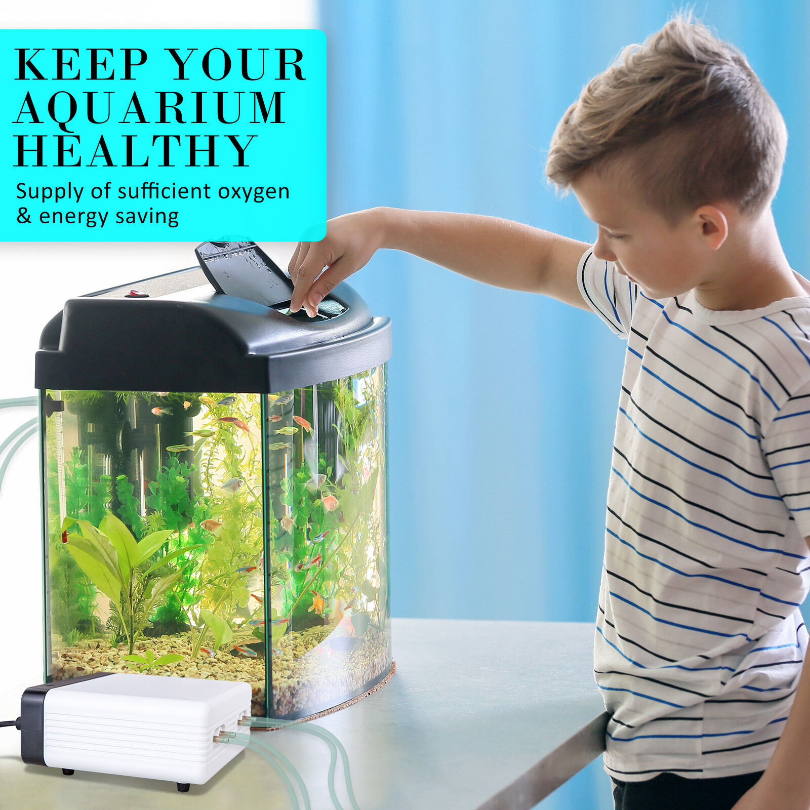 Aquarium Air Pump Oxygen Hydroponic 4 Outlet 670L/H 8W WHITE Price