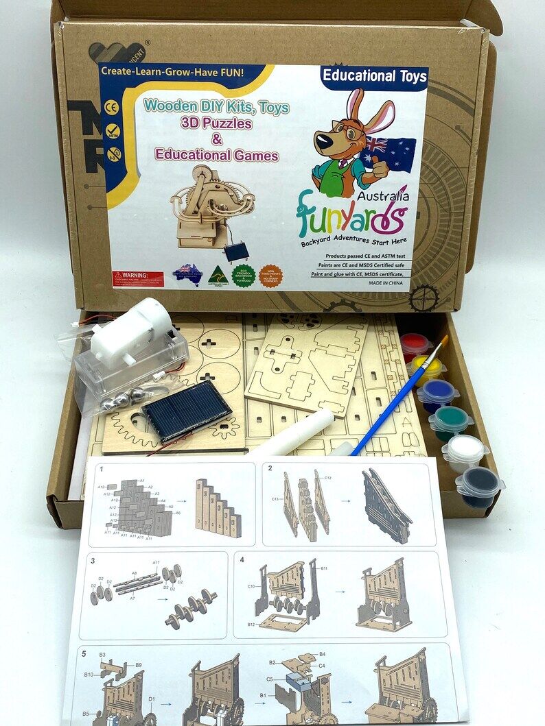 3D Wooden Marble Run Puzzle Craft Toy, Gift for Adults & Teen Boys Girls, Age 14+, DIY Model Building Kits - Waterwheel Coaster Price