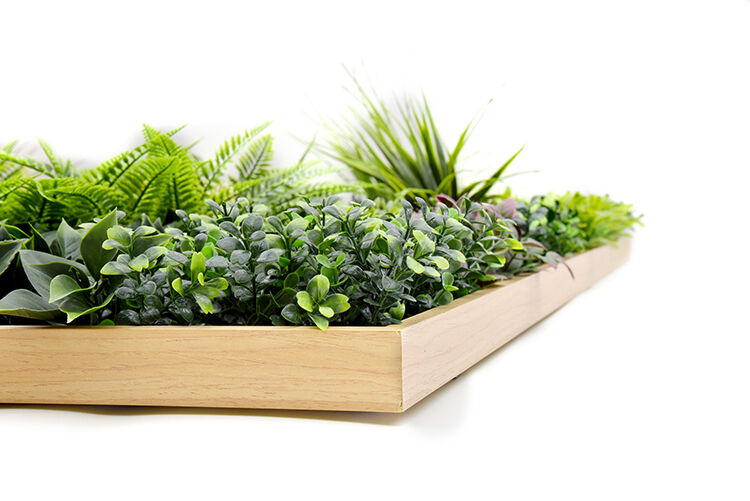 3D 1Mx1M Green Artificial Plants Wall Panel Flower Wall With Frame Vertical Garden UV Resistant Frame Price