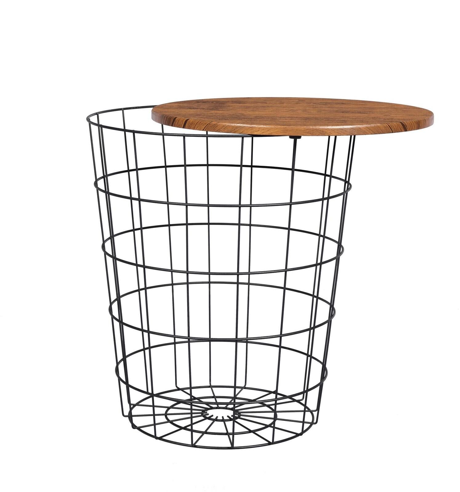 Vintage Round Coffee Tables Set of 2 Side Tables Robust Steel Frame for Living Room Bedroom Rustic Brown and Black Price
