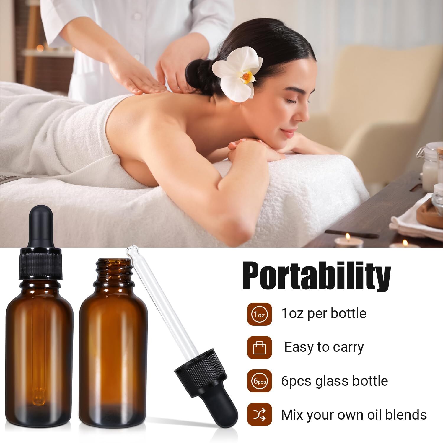 30ml (5 Pack) Amber Glass Dropper Bottle Liquid Essential Oils Bottle Bottles Leakproof Glass Tincture Bottles Price