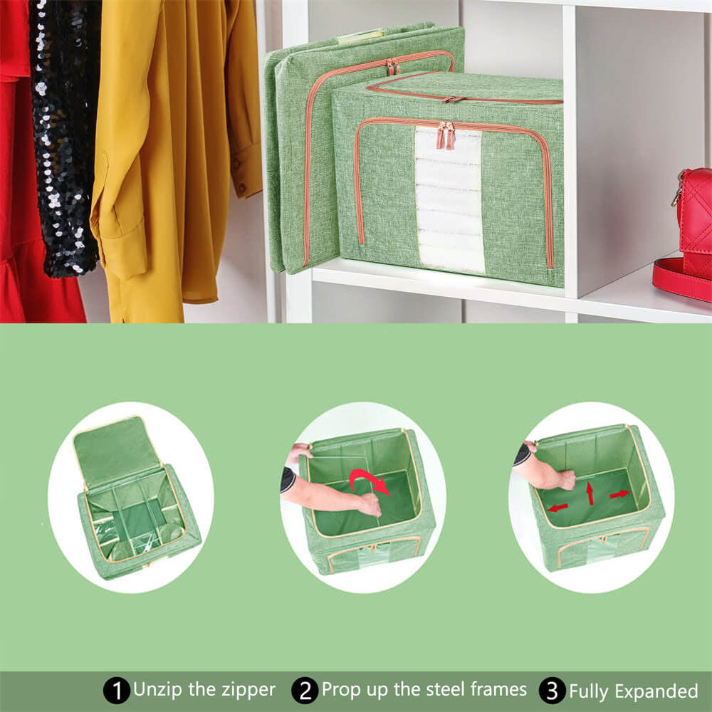 100L Cloth Storage Box Closet Organizer Storage Bags Clothes Storage Bags Wardrobe Organizer Idea GREEN Price
