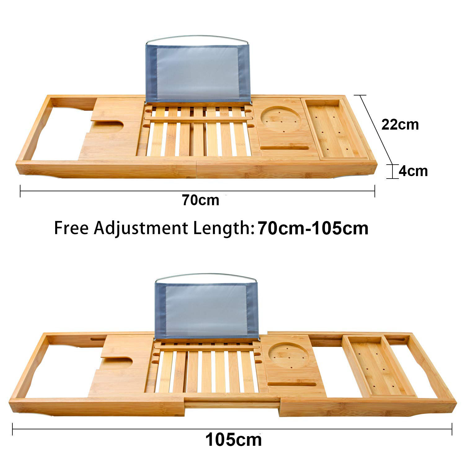 Bamboo Bathtub Bath tub Tray Table Caddy Tray Cellphone,Book,Tray Wineglass Holder Price