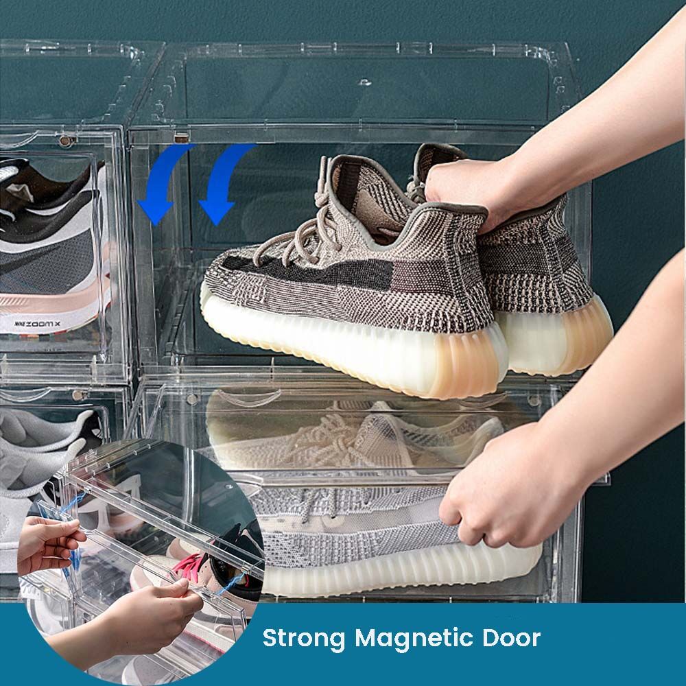 1 Pack Large Acrylic Shoe Box Storage Side Door Open Stackable Boxes Transparent Clear Display Case Price