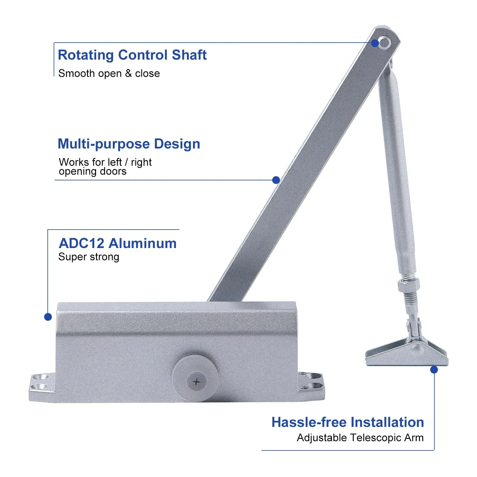 Auto Commercial Door Closers Hydraulic Door Closer for Home Commercial Door 25-45kg Price
