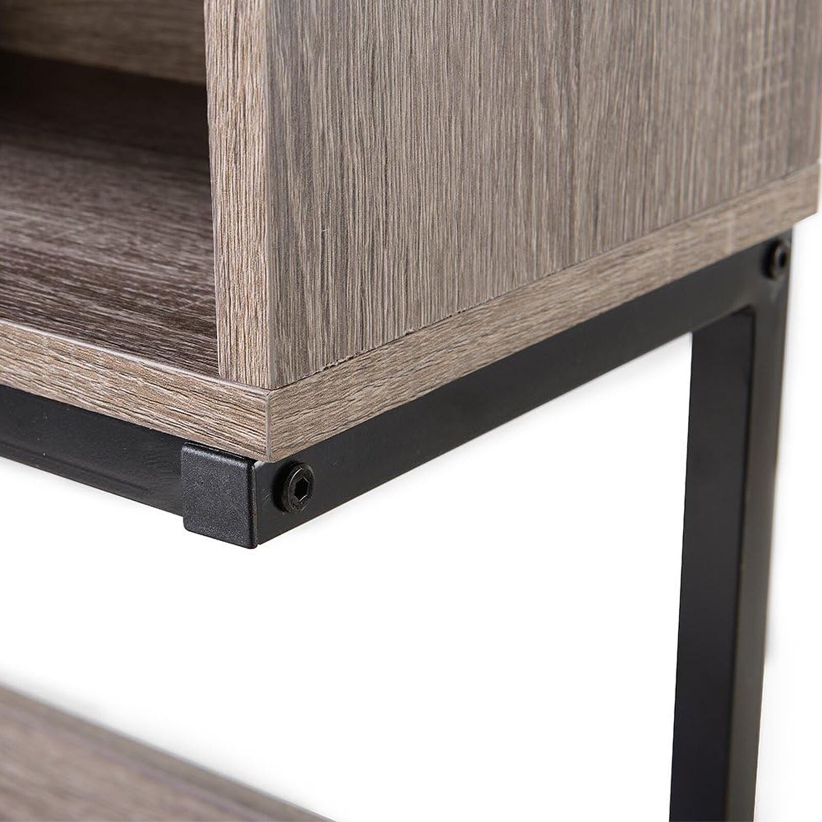Computer Desk with Hutch in Greyish Brown Price