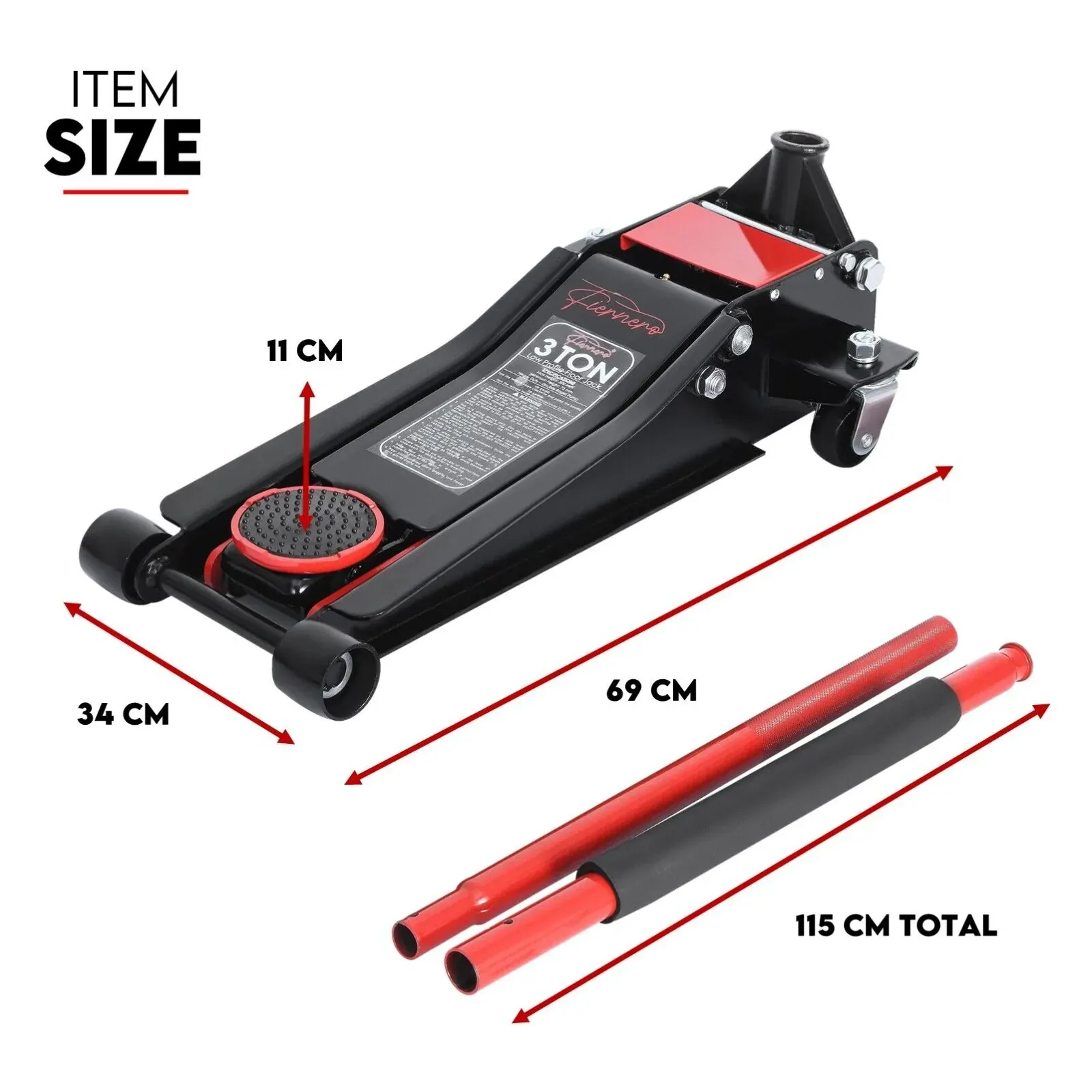 Hydraulic Floor Jack 3T Trolley Low Profile Car Track Quick Lifting 75-500mm Price