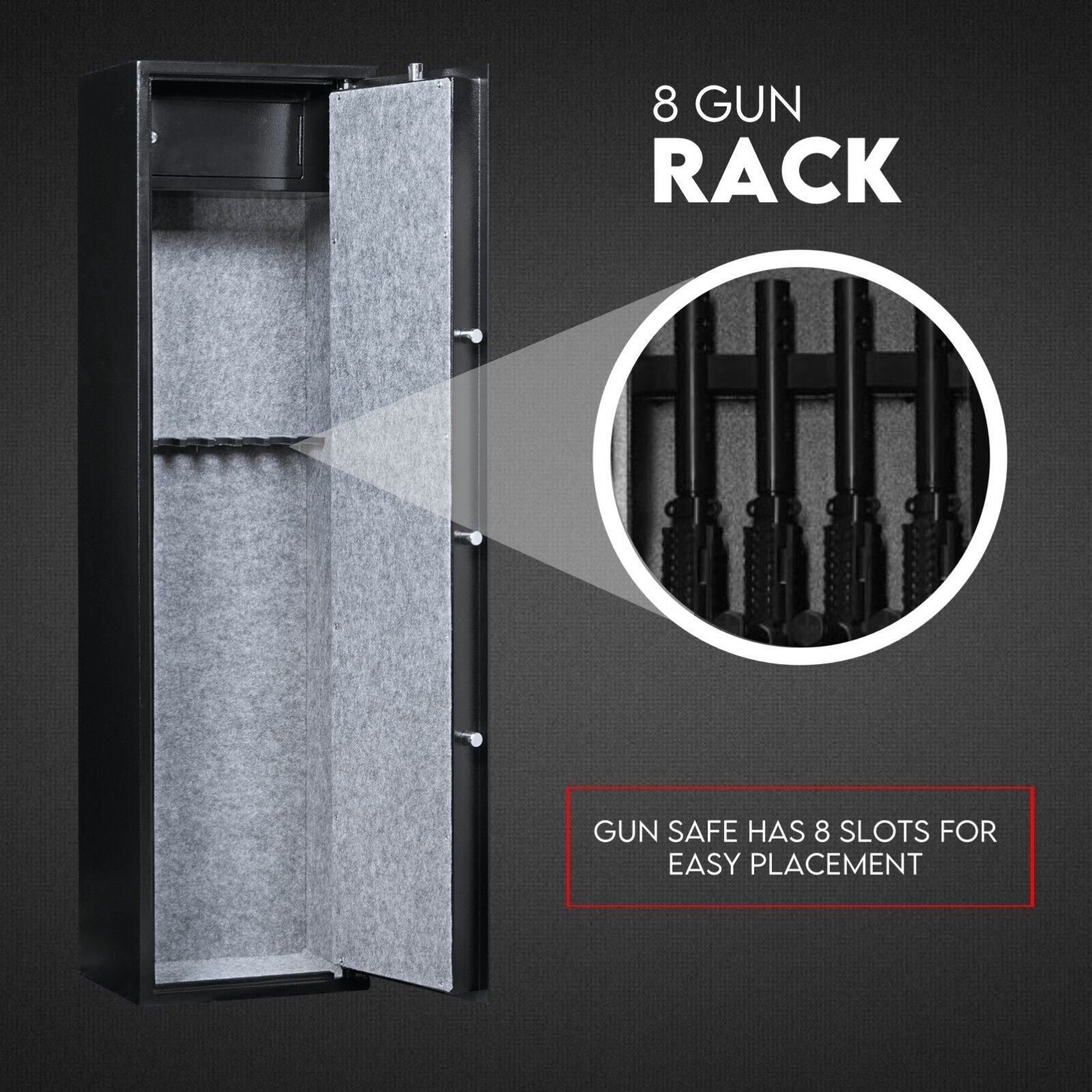 8 Gun Safe Firearm Rifle Storage Lock box Steel Cabinet Heavy Duty Locker CAT A+B Price