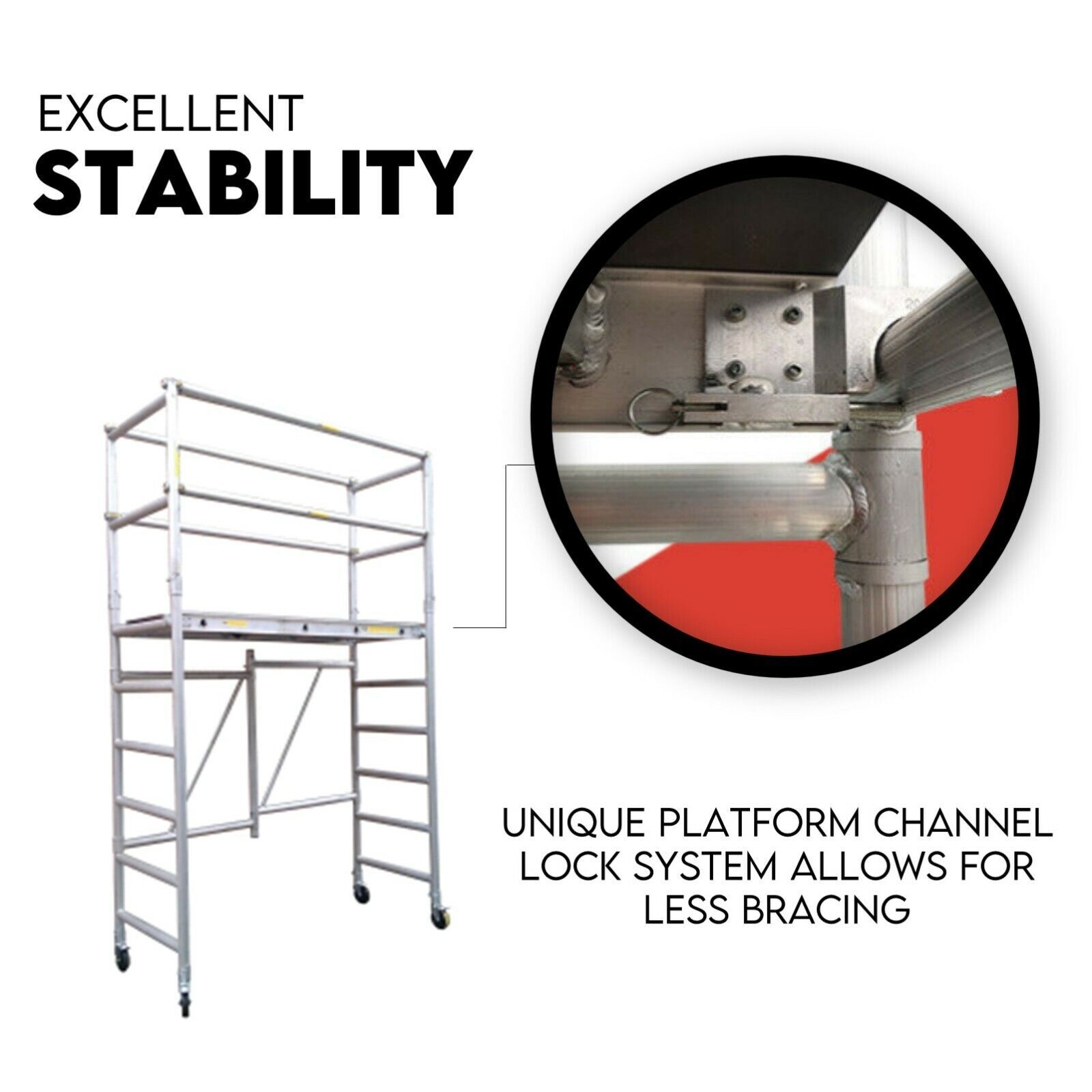 3.0M Aluminium Scaffold Mobile Tower Single Width Platform Height AU Standard Price