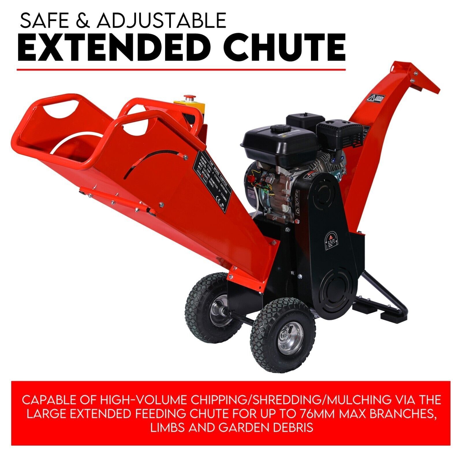 7HP Wood Chipper Self Feeding Shredder Mulcher Machine Petrol Garden Portable Price