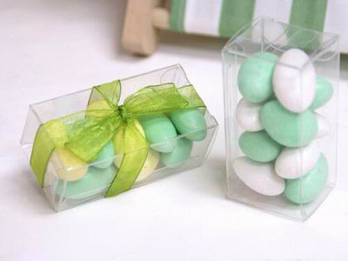 10 Pack of 5x8cm Clear PVC Plastic Folding Packaging Small rectangle/square Boxes for Wedding Jewelry Gift Party Favor Model Candy Chocolate Soap Box Price
