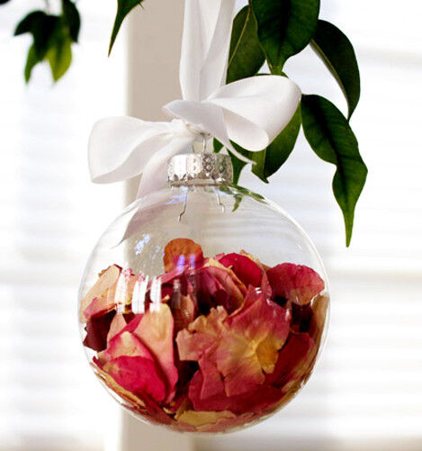 50 Wholesale Pack of Glass Bauble 6cm Diameter Round Clear with Silver Cap - table or tree centrepice personal memory theme craft gift Price