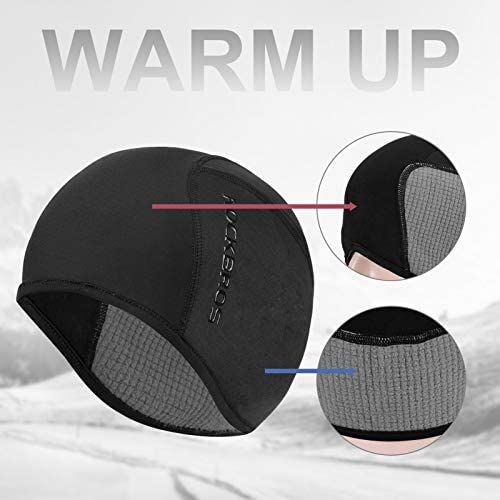 Helmet Fleece Inner Liner Cycling Skull Cap Winter Thermal MTB Mountain Cycling Cap for Men Women Headwear for Running Skiing & Winter Sports BLACK Ro Price