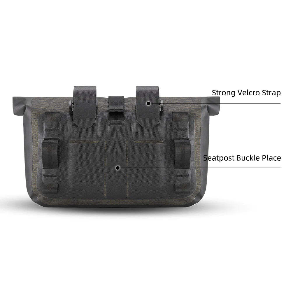 Bike Roll Bag Handlebar Panniers MTB Road Hyybrid Cruiser Commute Bike Scooter Large 5-6L Capacity Waterproof Adjustable Straps Rockbros Price