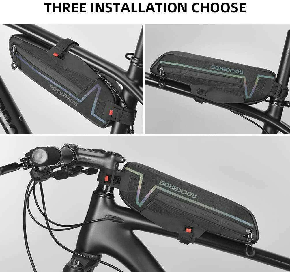 Bike Top or Under Tube Bag Reflective Material Road MTB Mountain Commuter Hybrid Ebike Tourer Scooter Escooter Bag BLACK Rockbros Price