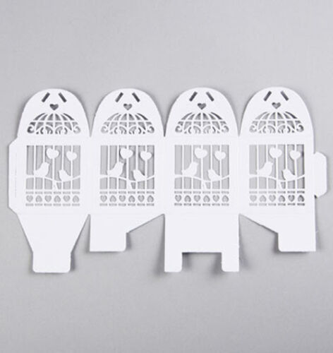 50 Piece Pack - White Dove Bird Heart Wedding Bomboniere Favor Lolly Gift Card Box Price