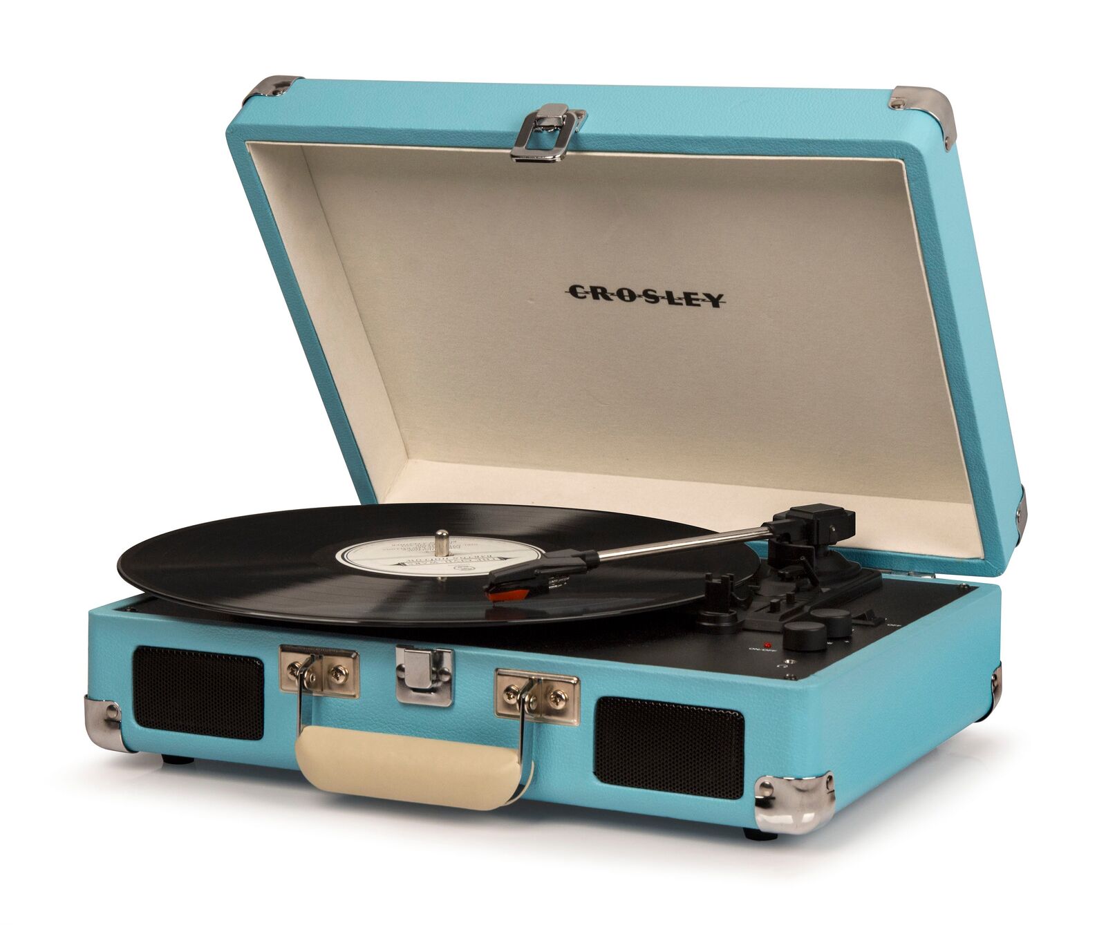 Crosley Cruiser Bluetooth Portable Turntable - Turquoise + Crosley Entertainment Stand Bundle Price