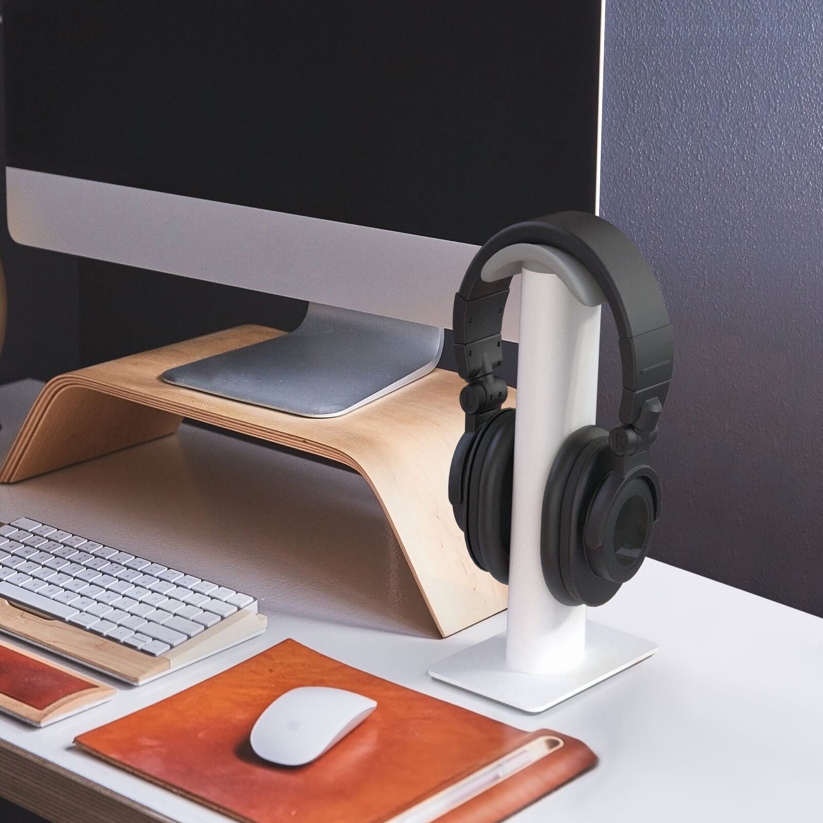 Kanto H2W Premium Universal Desktop Headphone Stand, White Price
