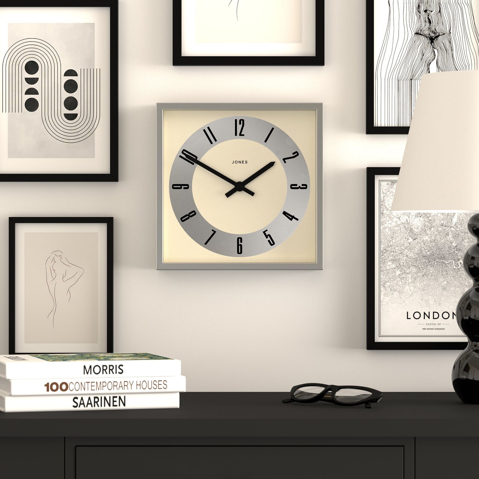 Newgate Jones Box Wall Clock Silver Price