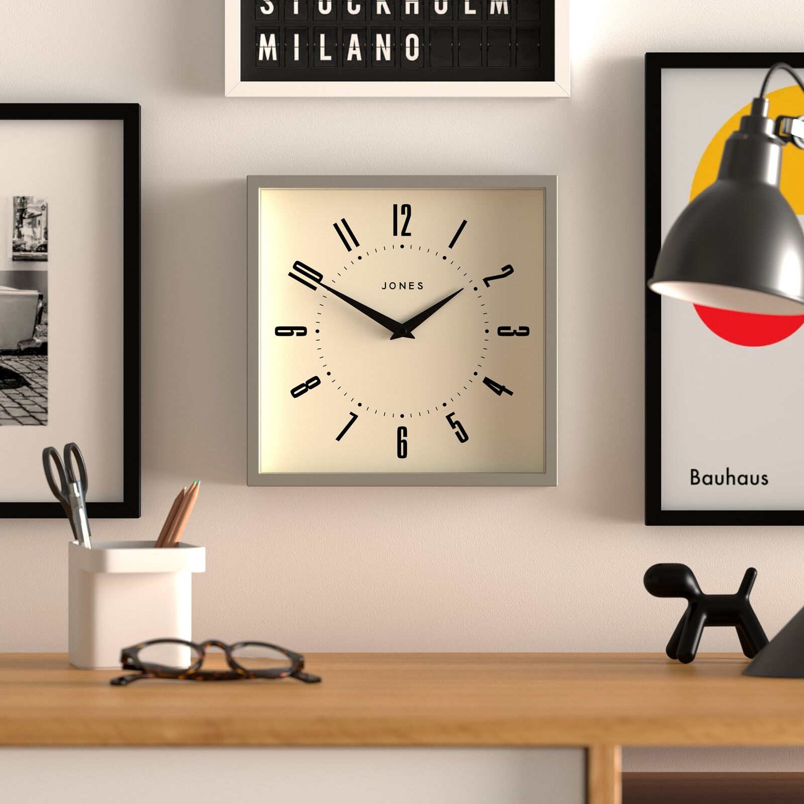 Newgate Jones Box Wall Clock Grey Price
