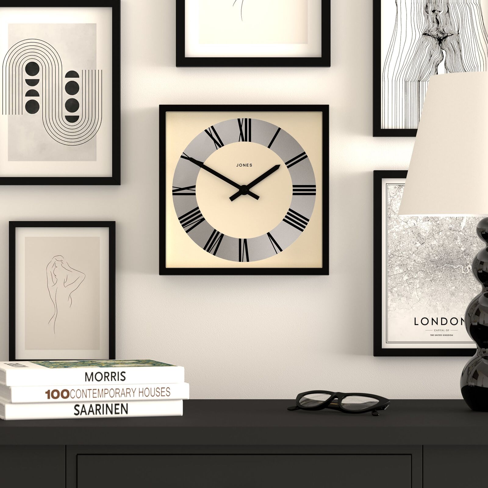 Newgate Jones Box Wall Clock Matte Black Price